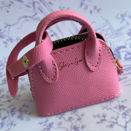 Pink She’s a Gem Mini Handbag Charm – Luxury Purse Keychain Accessory