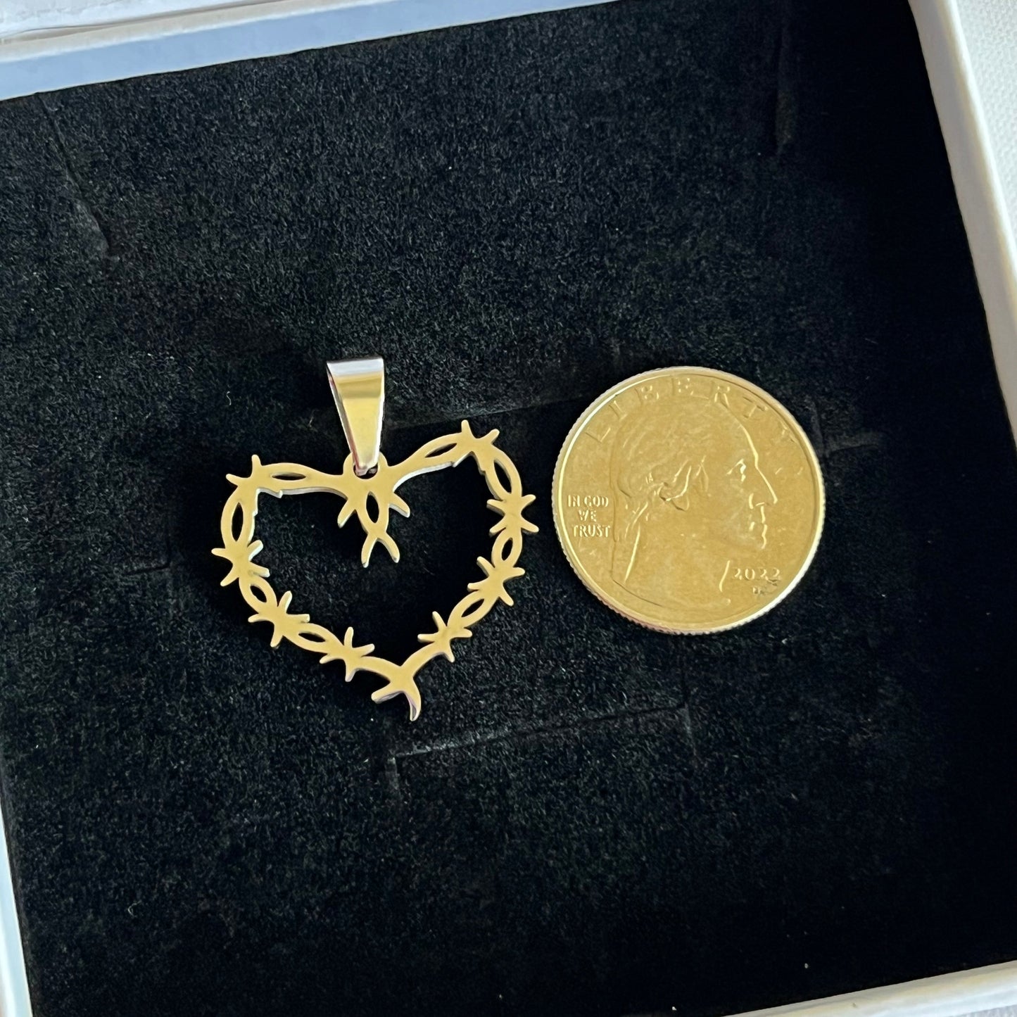 Silver Thorn Heart Necklace