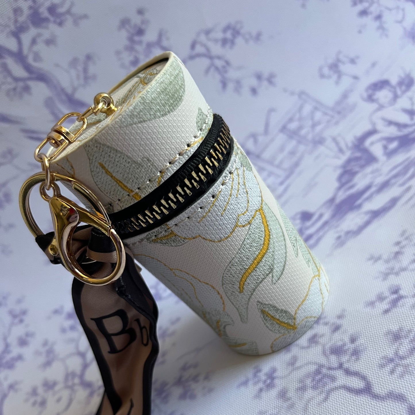Sage Green Floral Essentials Bag Charm