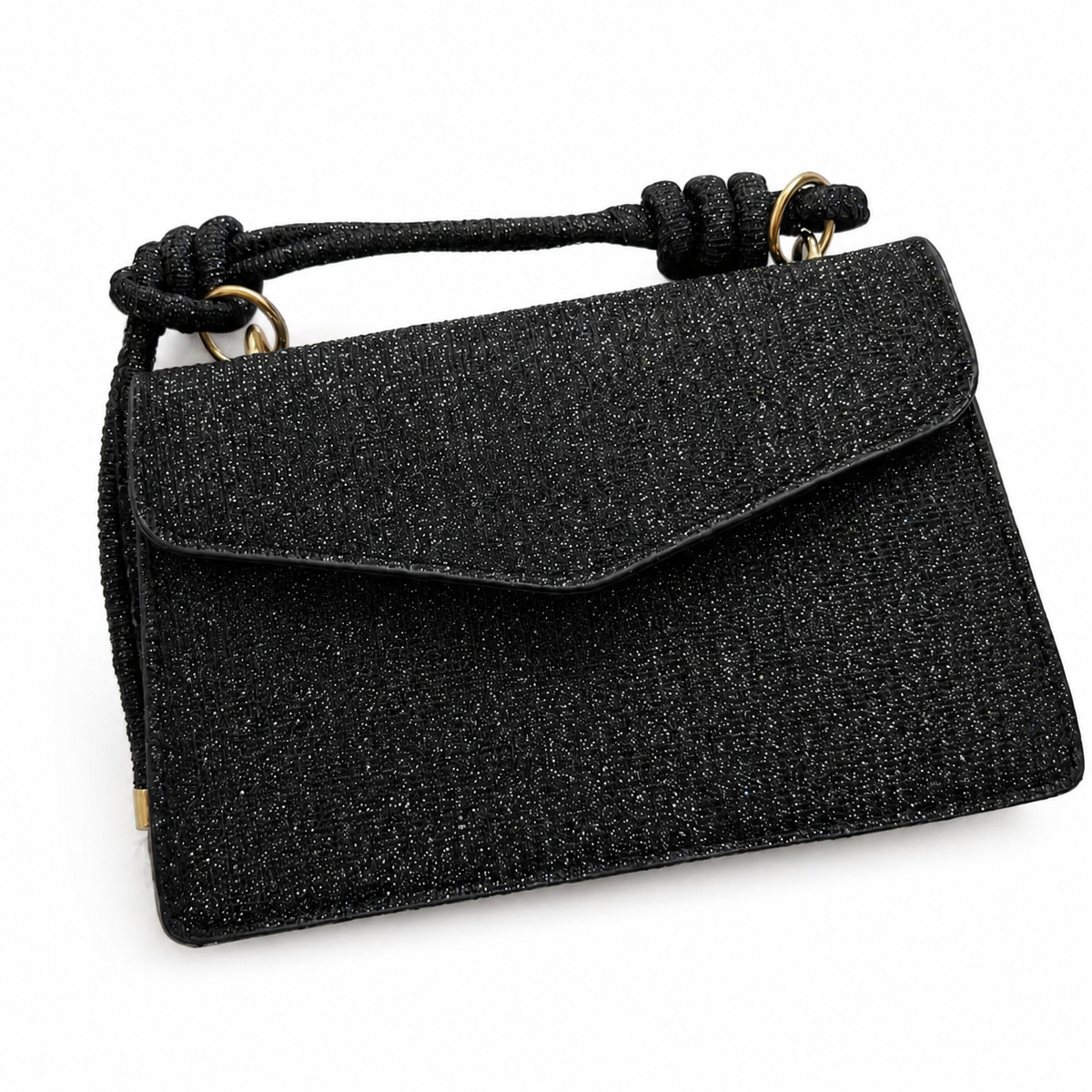 Black Glitter Evening Bag