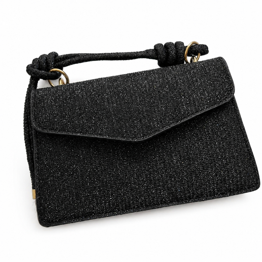 Black Glitter Evening Bag
