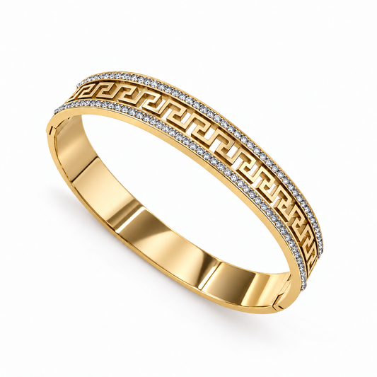 Gold Greek Key Bangle