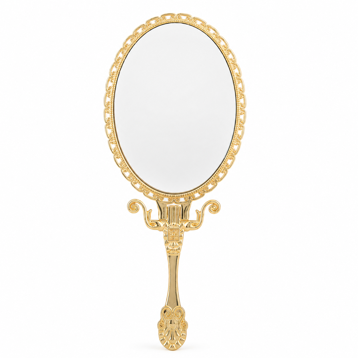 Vintage Gold Cameo Handheld Vanity Mirror