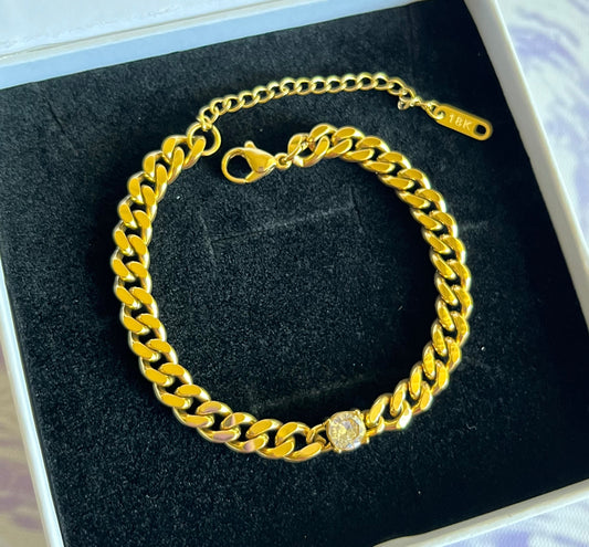 Zircon Luxe Cuban Link Bracelet