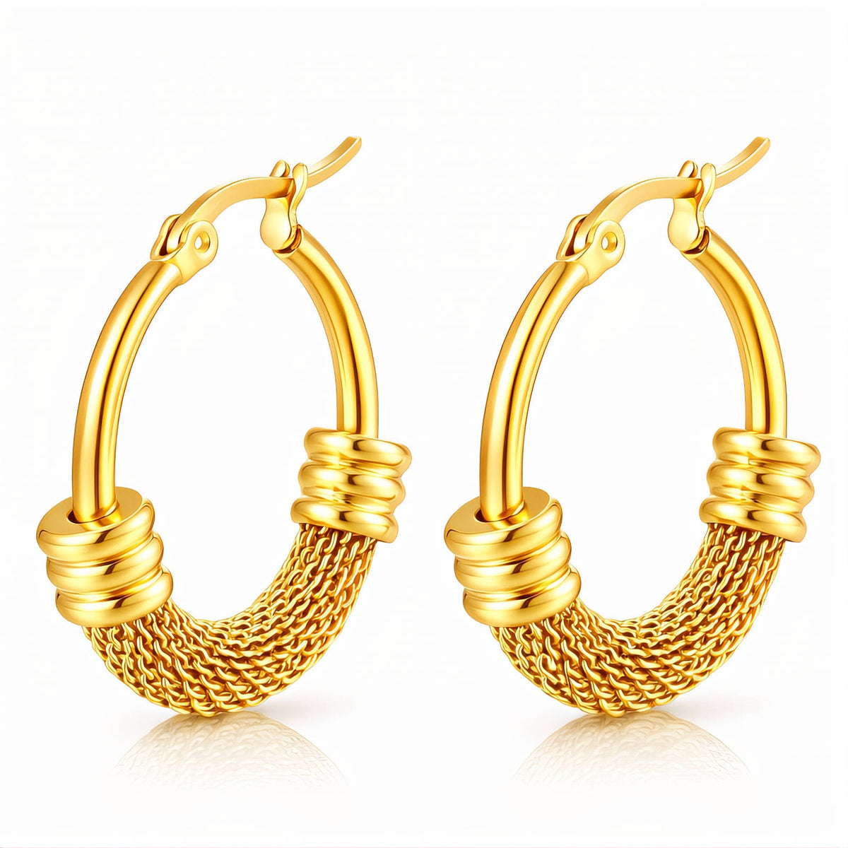 Muse Textured Hoop Earrings