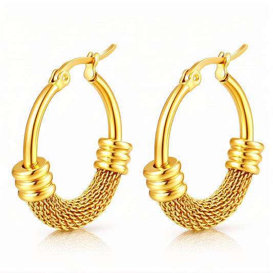 Muse Textured Hoop Earrings