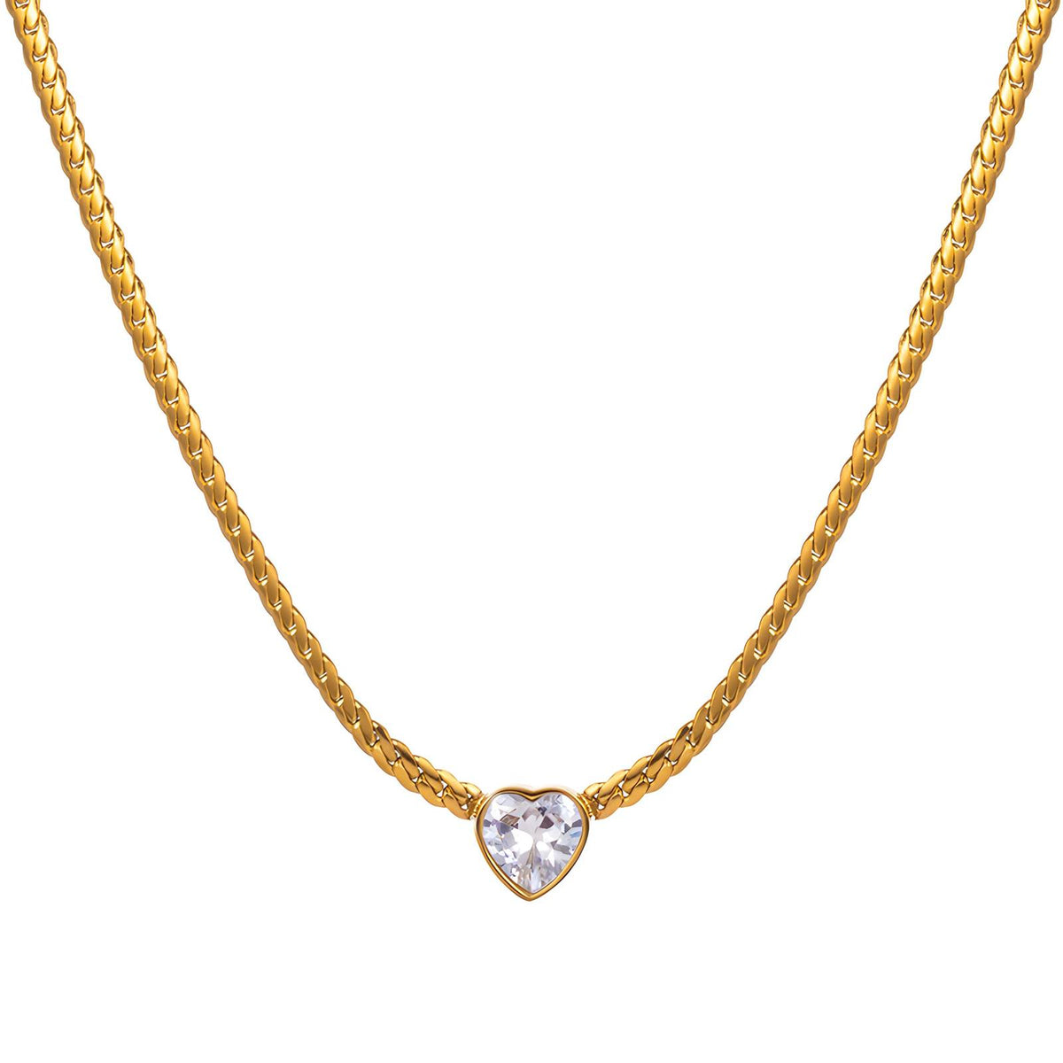 Heart Cuban Link Necklace