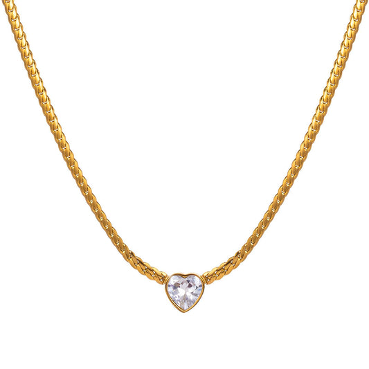 Heart Cuban Link Necklace