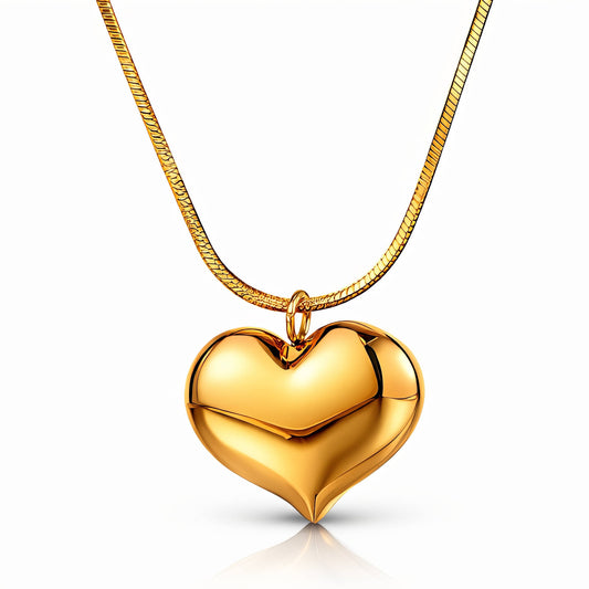 Thick Heart Pendant Necklace
