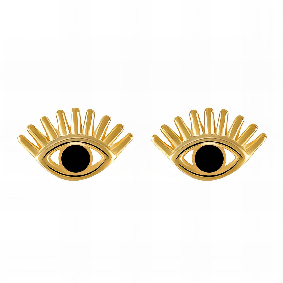 Gold Evil Eye Stud Earrings