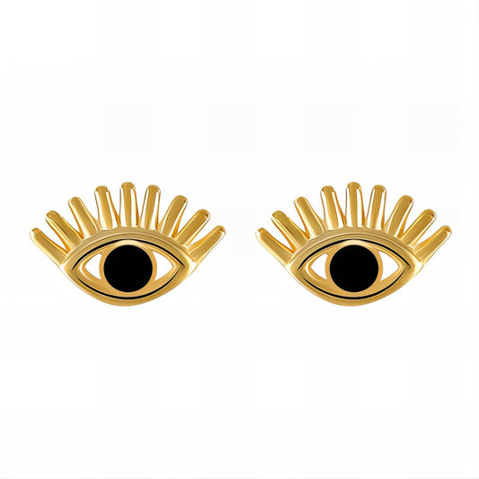Gold Evil Eye Stud Earrings