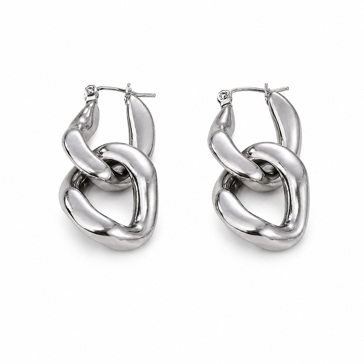 Silver Chunky Chain Link Earrings