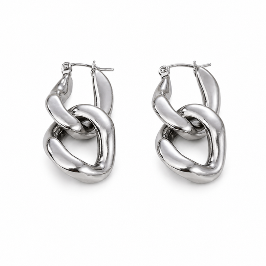 Silver Chunky Chain Link Earrings