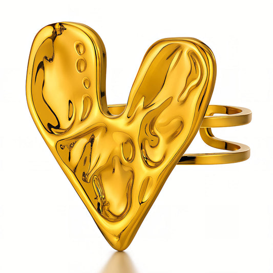 Molten Love Adjustable Heart Ring