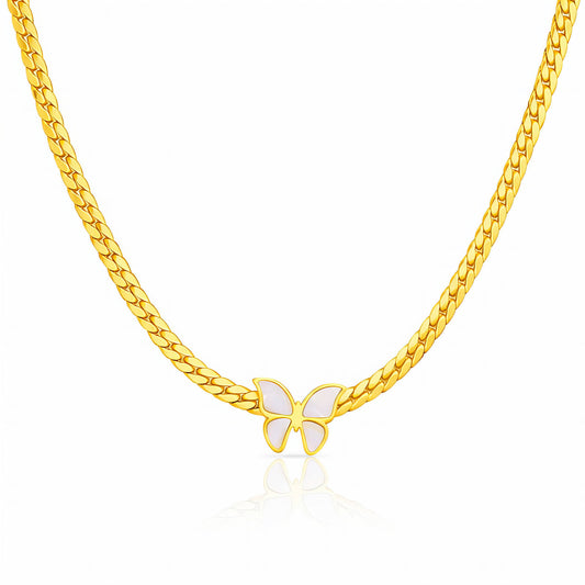 Butterfly Cuban Link Necklace