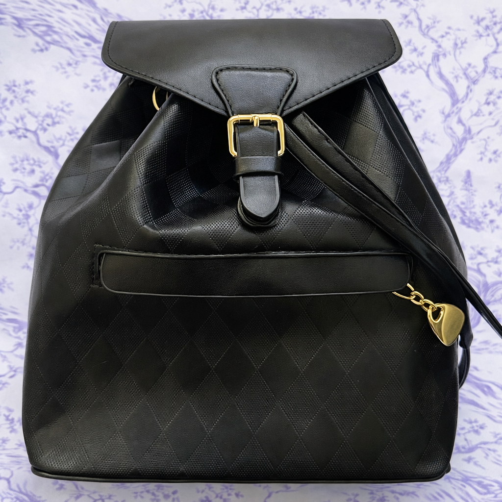 Black Everyday Luxe Quilted Backpack