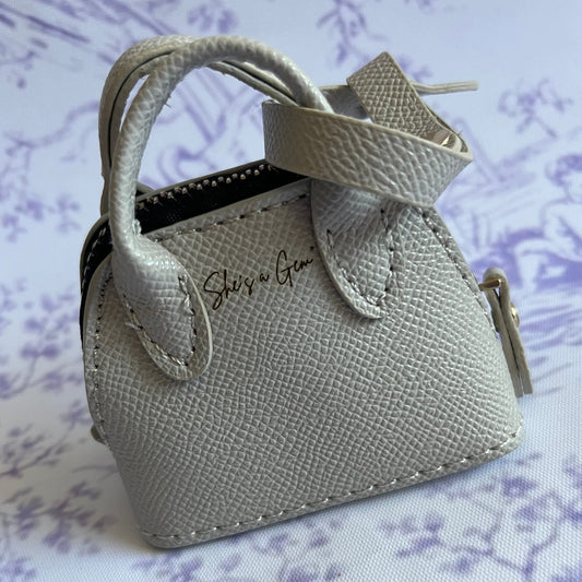 Gray She’s a Gem Mini Handbag Charm – Luxury Purse Keychain Accessory