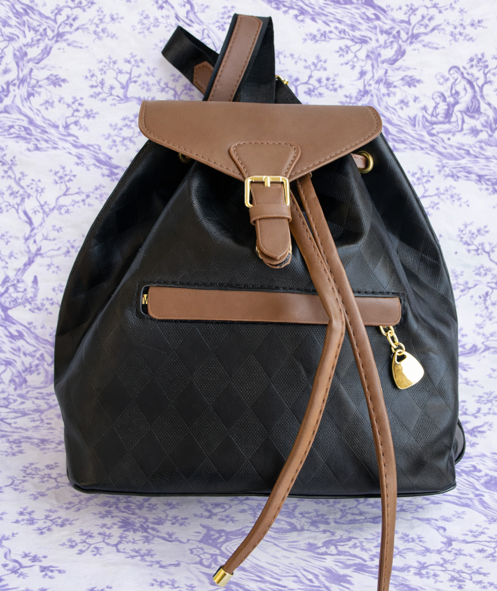 Brown/Black Everyday Luxe Quilted Backpack