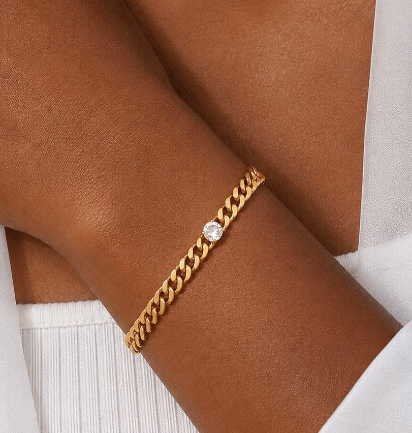 Zircon Luxe Cuban Link Bracelet