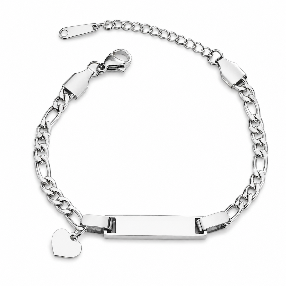 Engravable Heart & Bar Bracelet