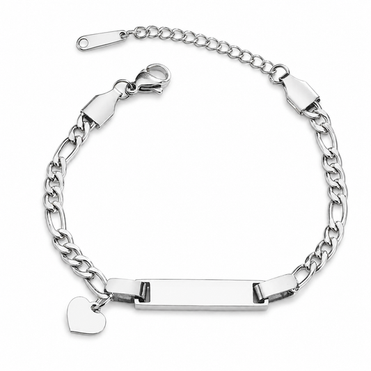 Engravable Heart & Bar Bracelet