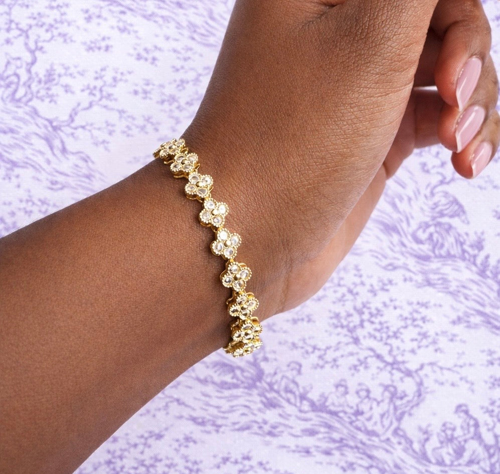 Gold Filled French Lucky Clover Bracelet