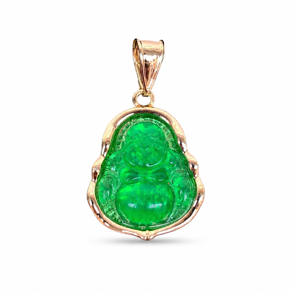 Green Happy Buddha Pendant