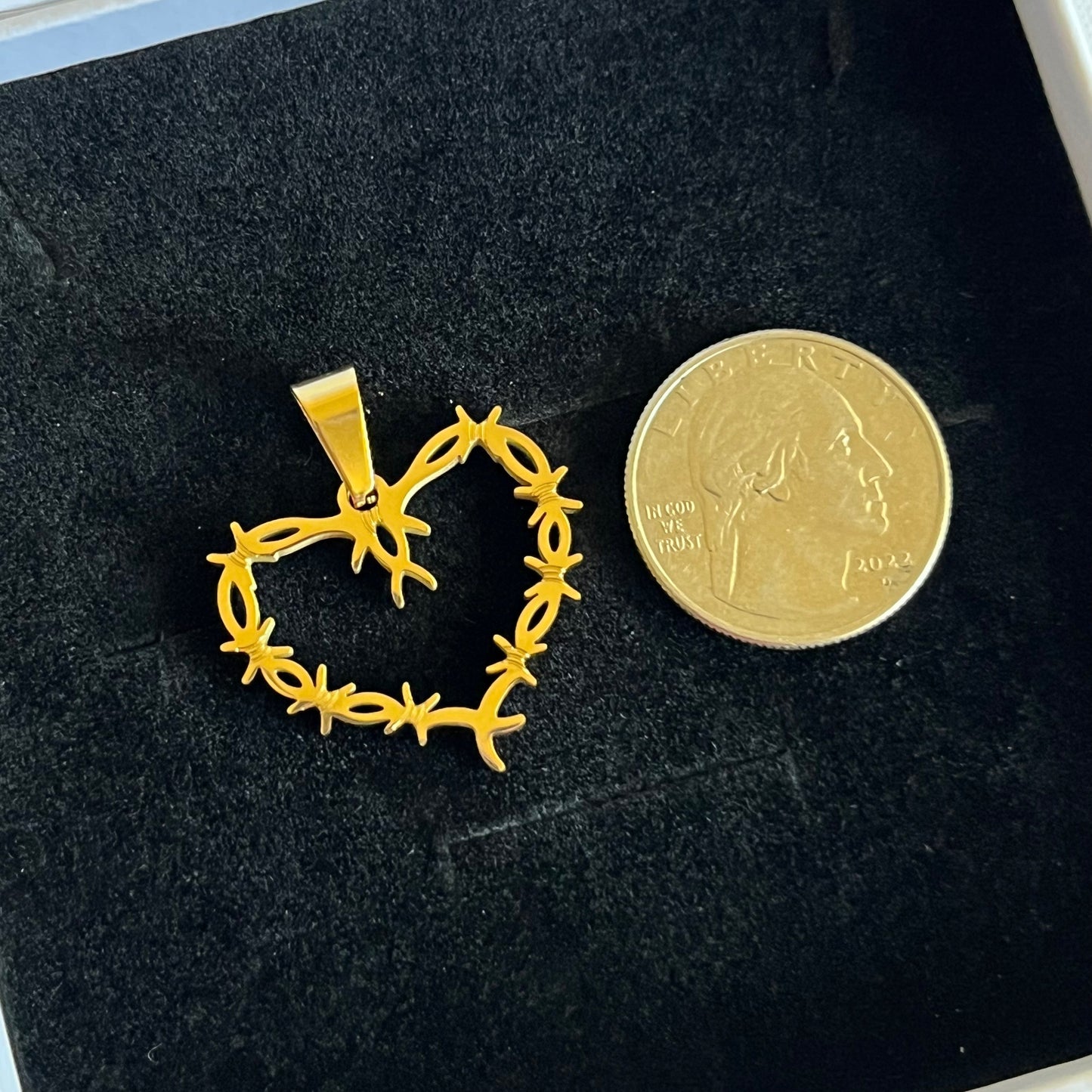 Golden Thorn Heart Necklace