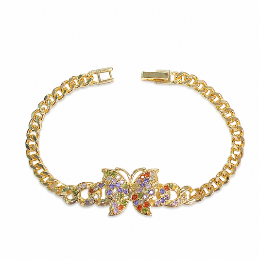 Gold Rainbow Butterfly Bracelet