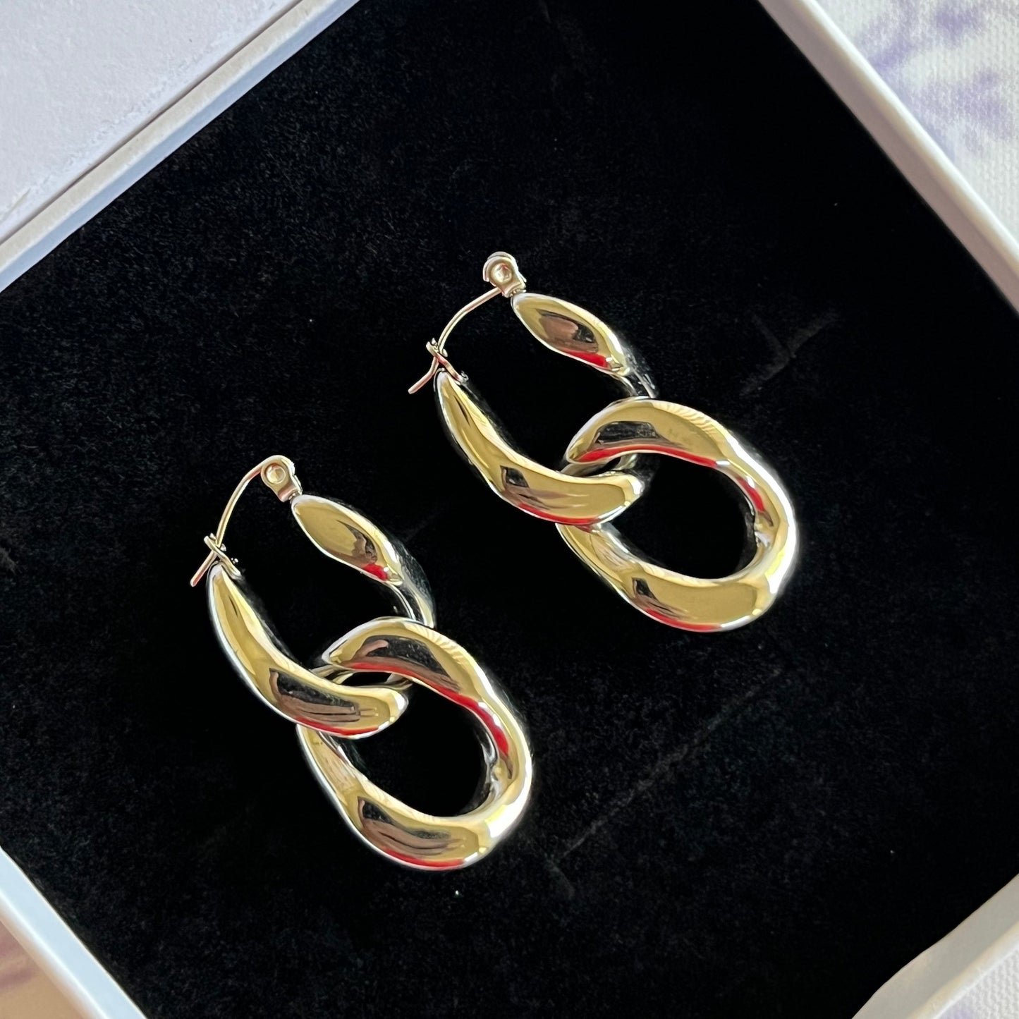 Silver Chunky Chain Link Earrings