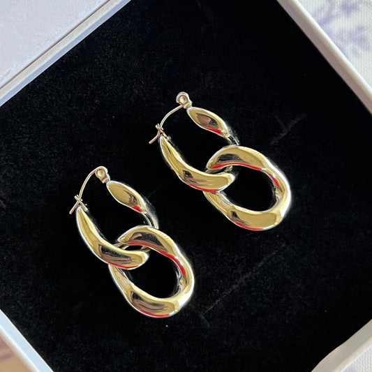 Silver Chunky Chain Link Earrings