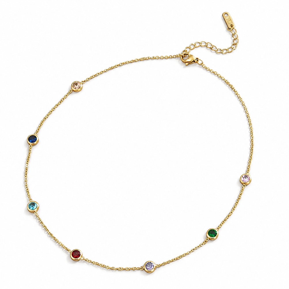 Gold Multicolor Gem Bracelet