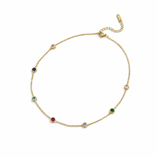 Gold Multicolor Gem Bracelet