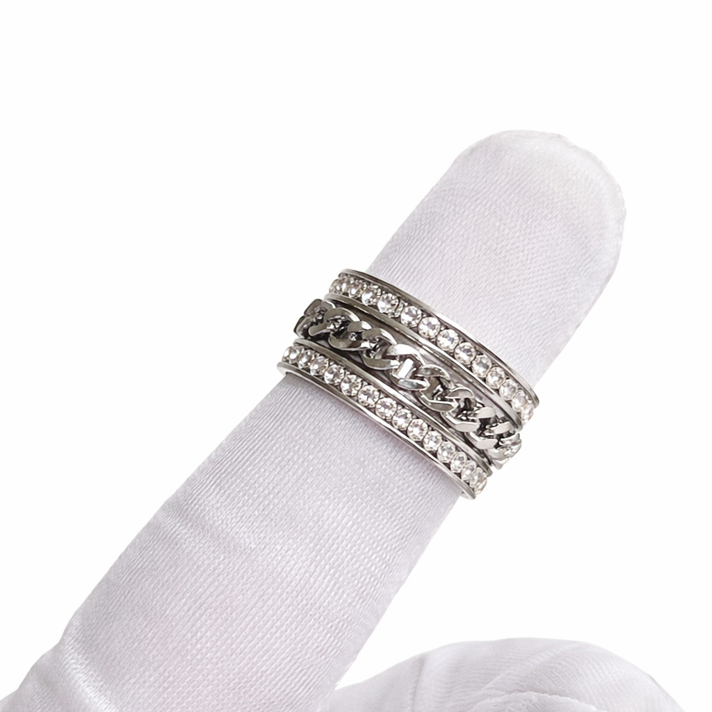 Stainless Steel Eternity Spinner Ring