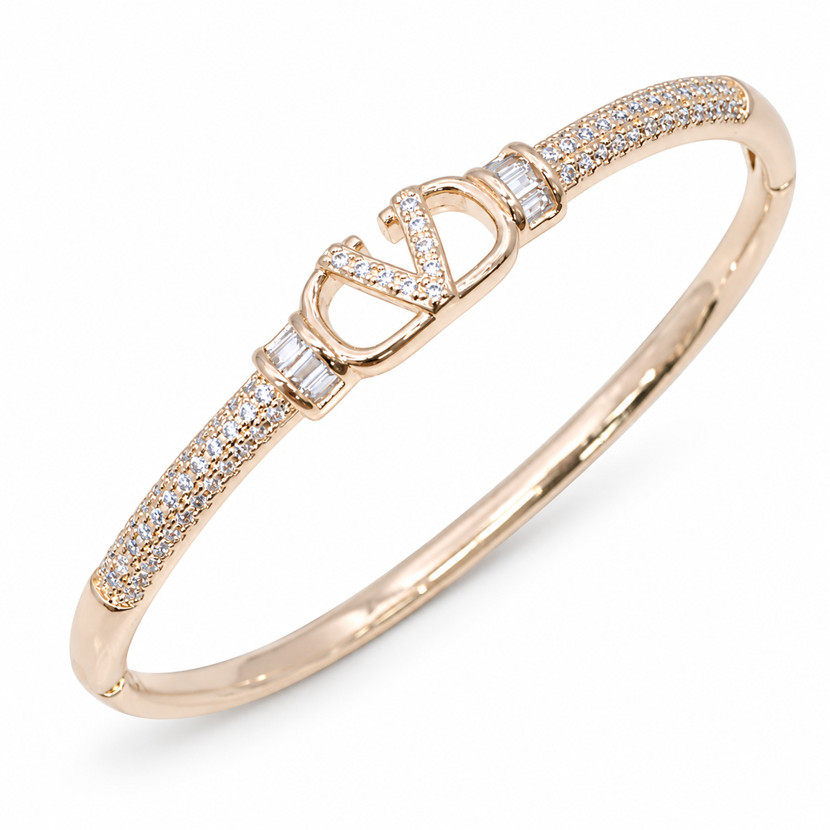 Gold V Bangle Bracelet