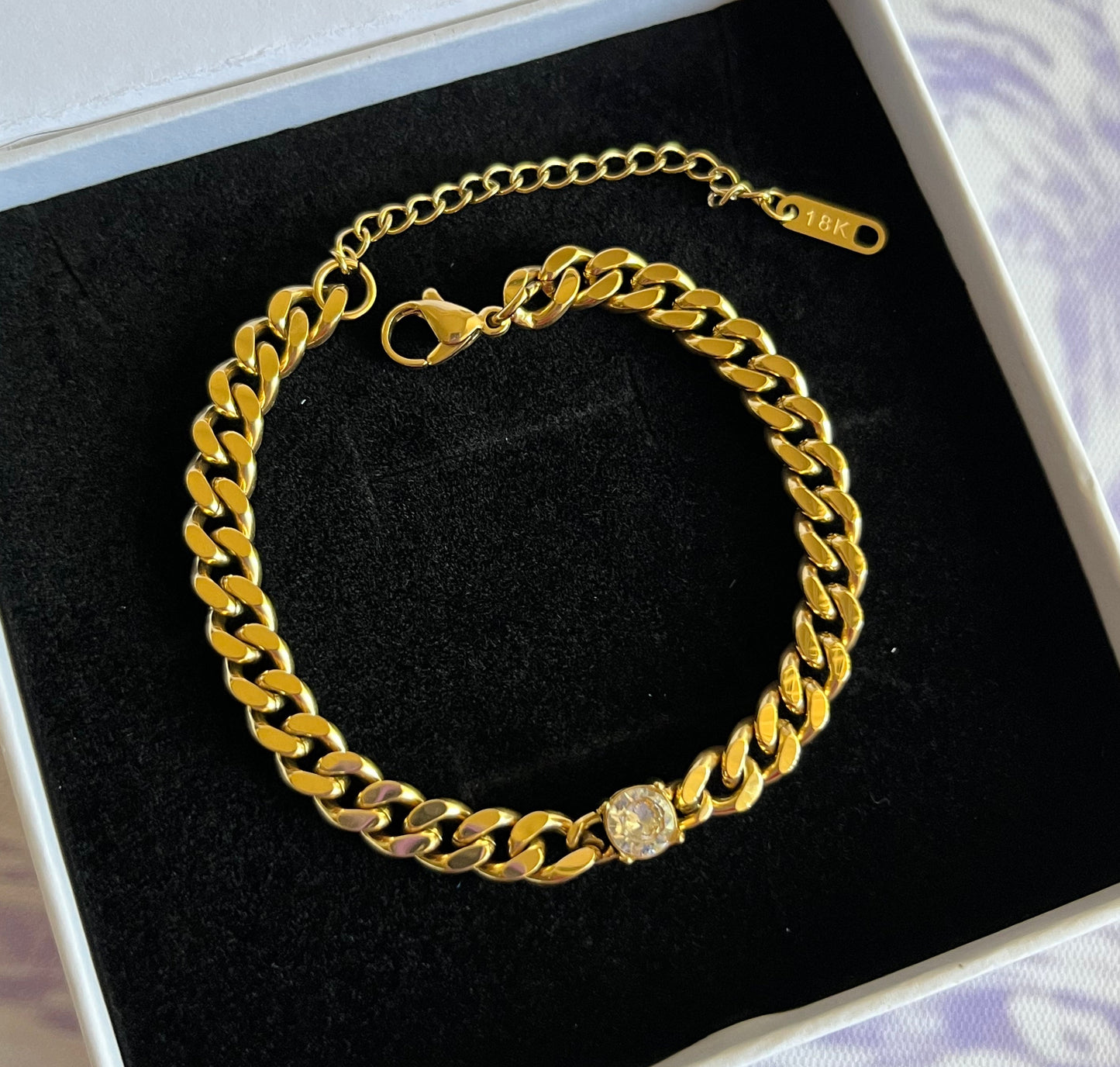 Zircon Luxe Cuban Link Bracelet