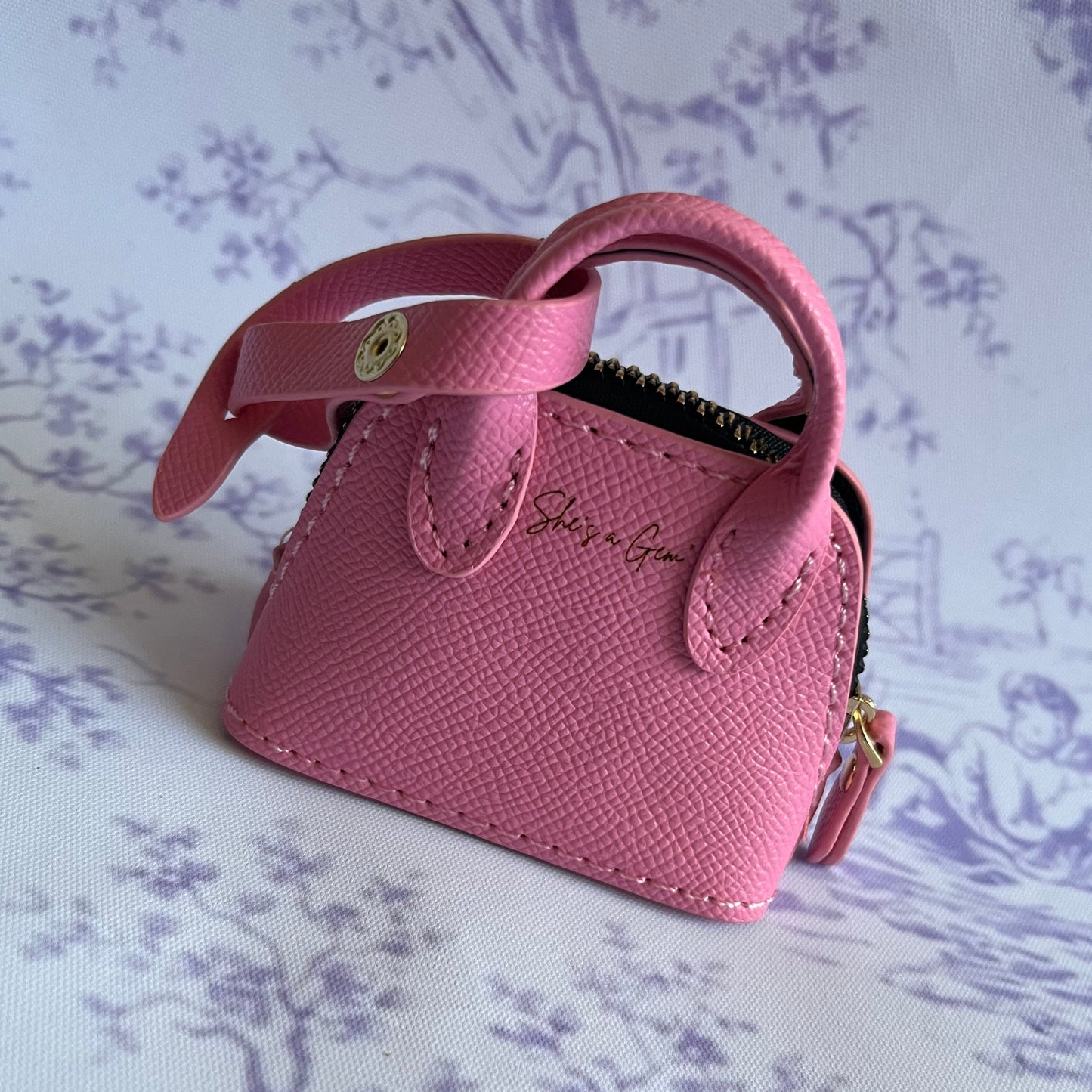 Pink She’s a Gem Mini Handbag Charm – Luxury Purse Keychain Accessory