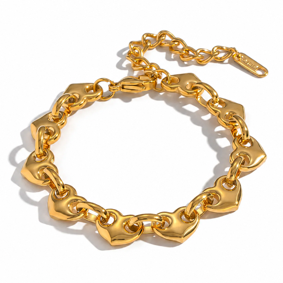 Luxe Heart Link Bracelet