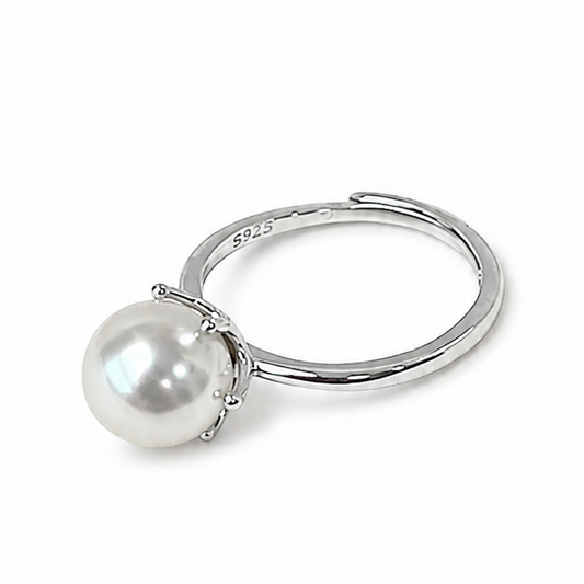 Silver Imitation Pearl Ring