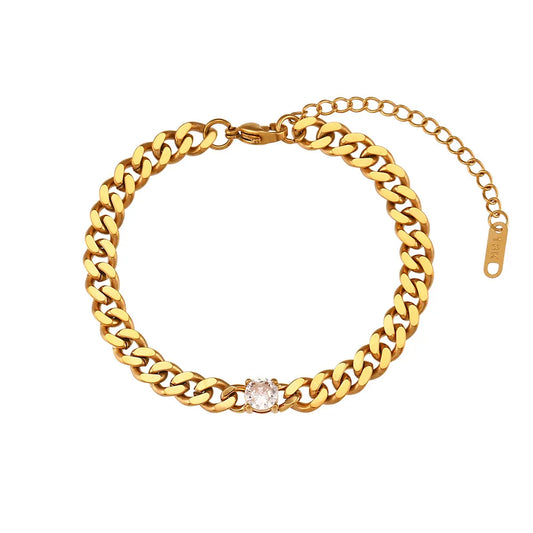 Zircon Luxe Cuban Link Bracelet