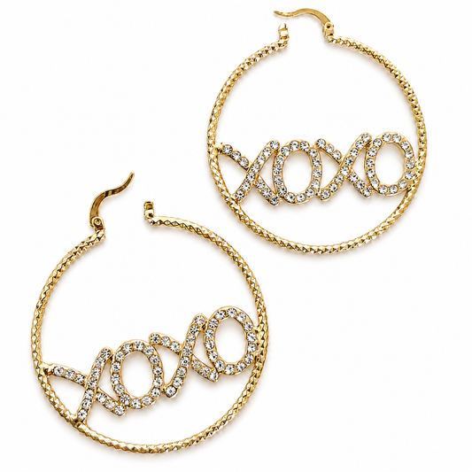 Gold Filled XOXO Hoop Earrings