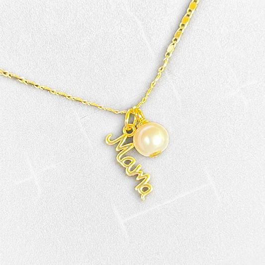 Mama Pearl Charm Necklace