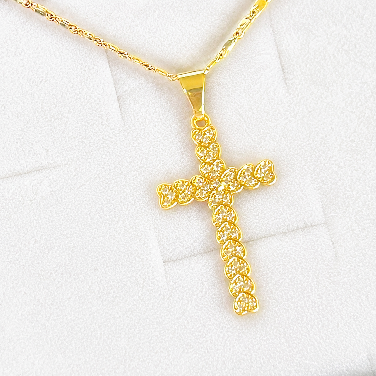 Pure Love Hearts Cross Pendant Necklace