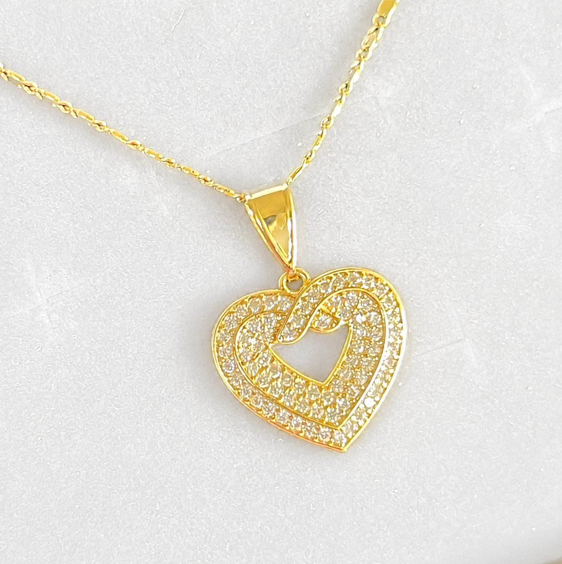 Layered Double Heart Necklace