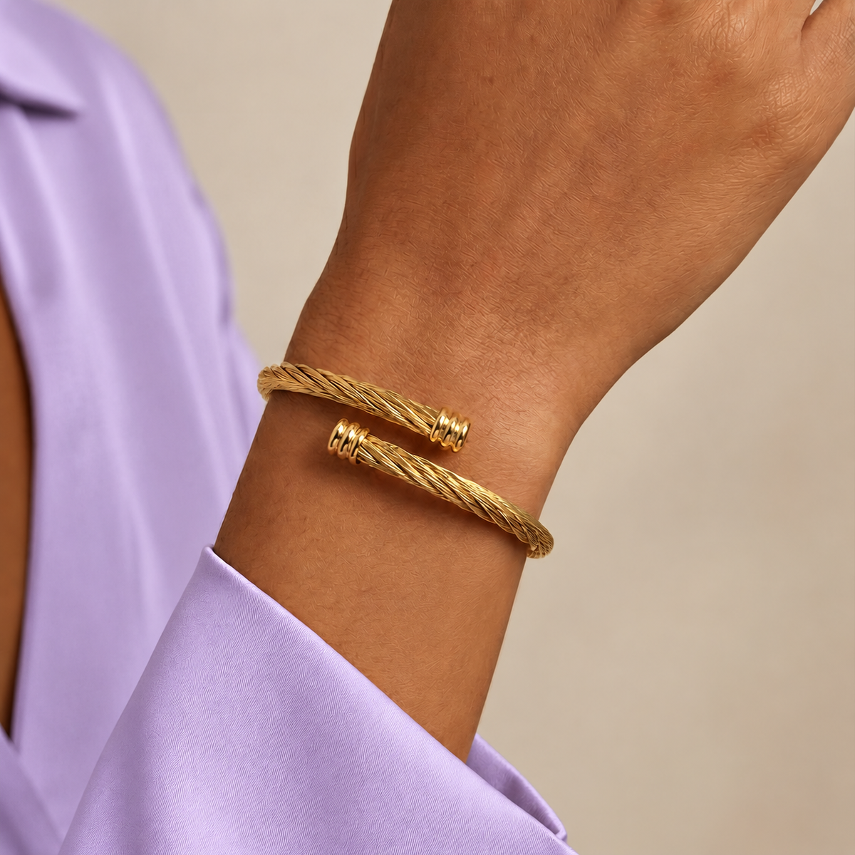 Luxe Twist Cable Cuff Bracelet