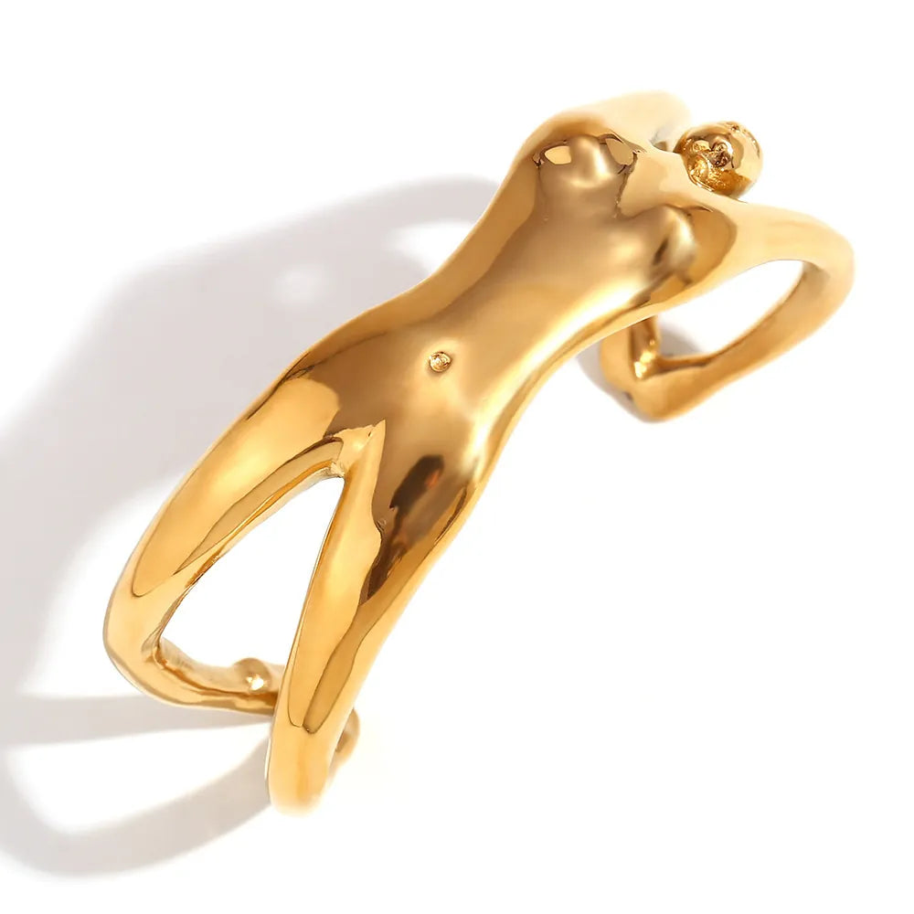 Golden Goddess Sculptural Cuff Bracelet