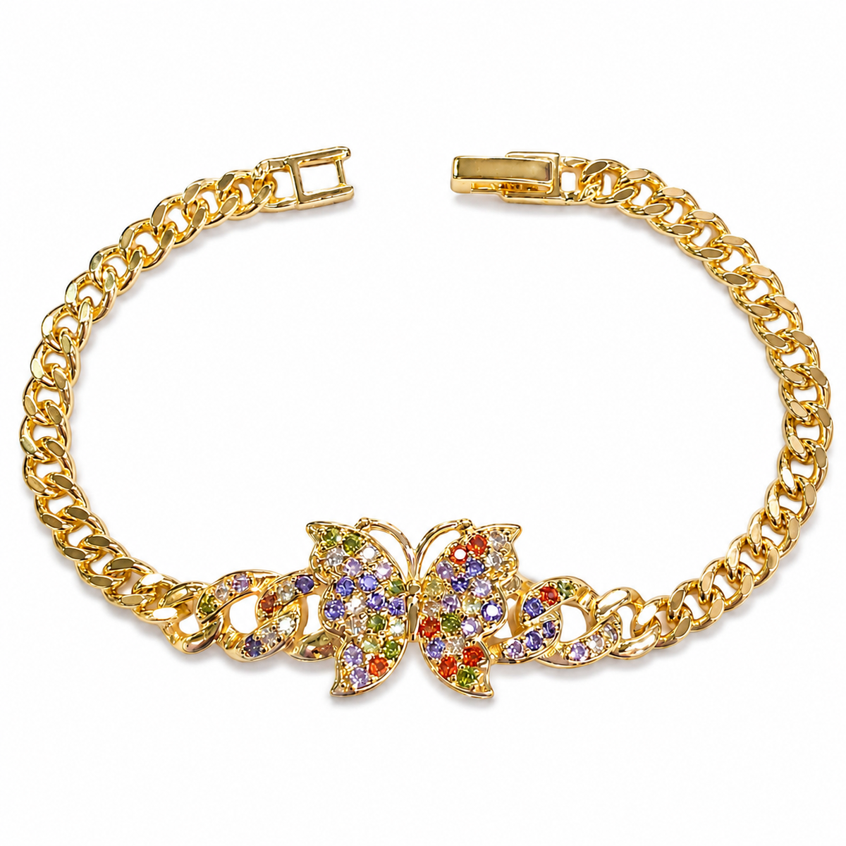 Gold Rainbow Butterfly Bracelet