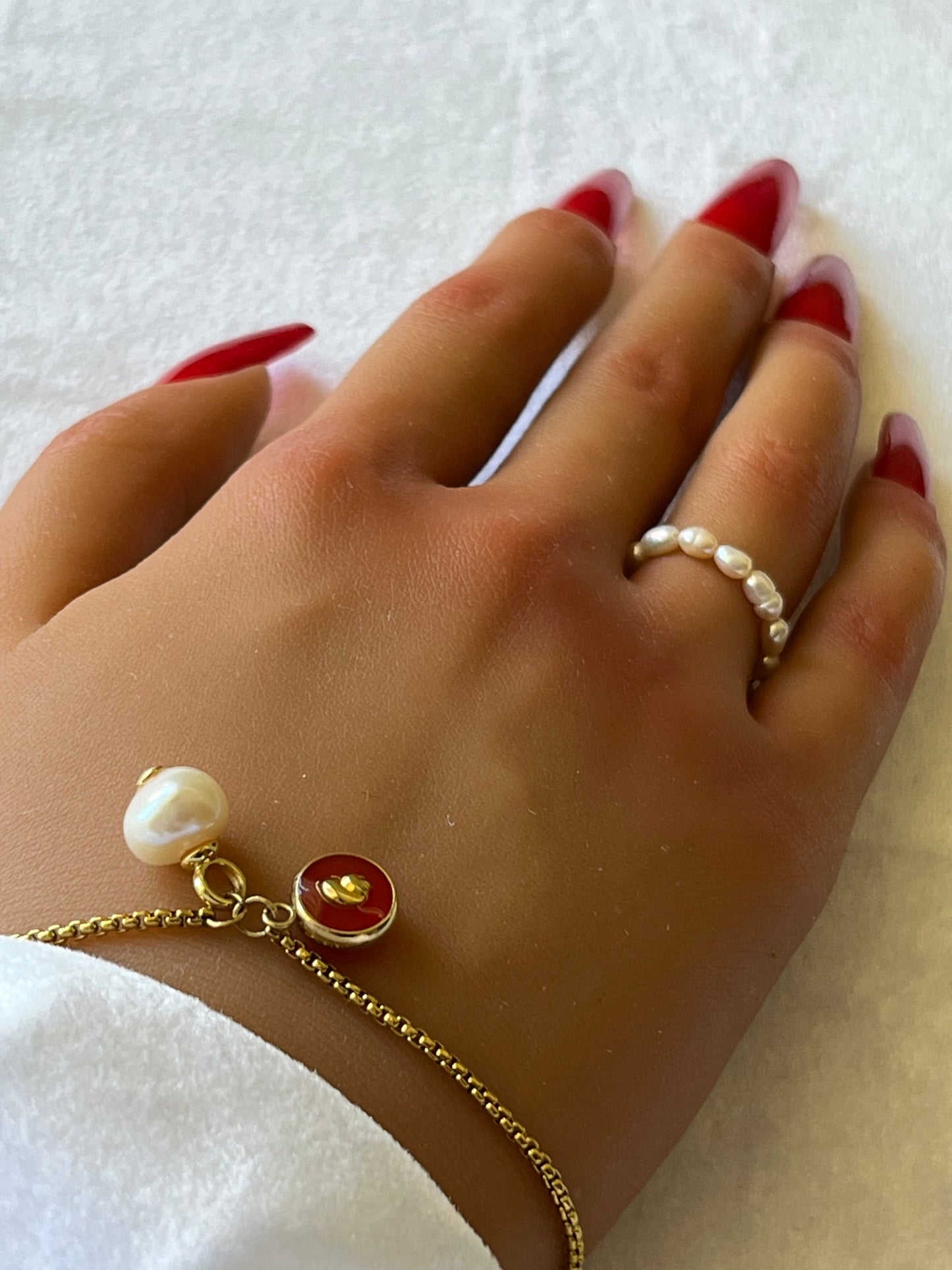 Ember Pearl Charm Bracelet