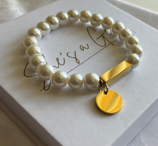 Double Charm Pearl Bracelet