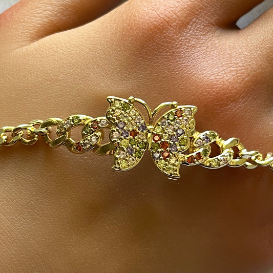 Rainbow Butterfly Gem Bracelet